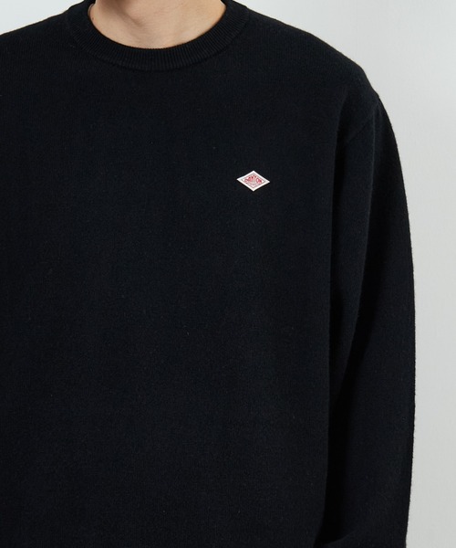 DANTON/ダントン] ワンポイントロゴ クルーネックプルオーバーニット