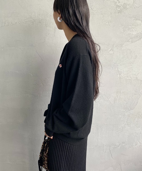 DANTON/ダントン] ワンポイントロゴ クルーネックプルオーバーニット