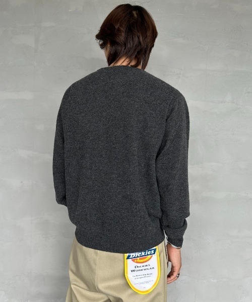 DANTON/ダントン] ワンポイントロゴ クルーネックプルオーバーニット