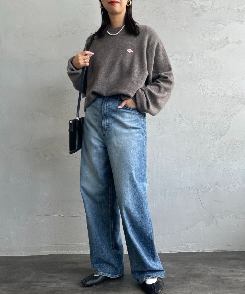 DANTON/ダントン] ワンポイントロゴ クルーネックプルオーバーニット