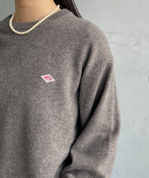 DANTON（ダントン）の「[DANTON/ダントン] ワンポイントロゴ クルーネックプルオーバーニット（ニット/セーター・レディース・オートミール/グレイッシュベージュ/ブラック/ダークグレー/ブラウン・40/42）」の10枚目の写真