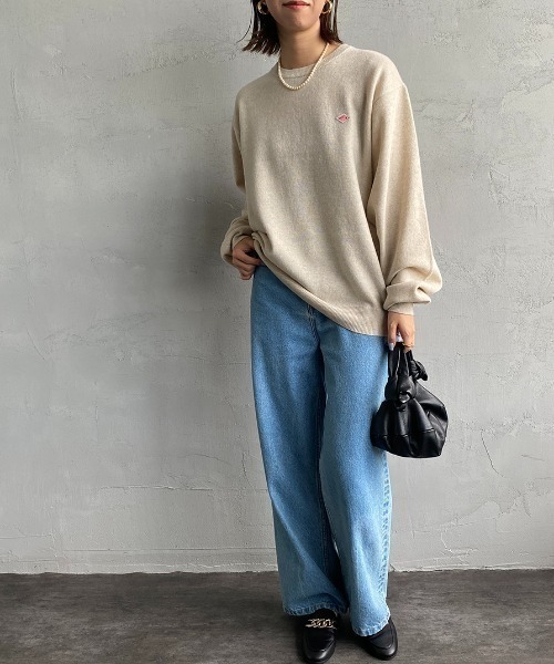 DANTON クルーネックプルオーバー 40 ニット DANTON/ダントン] ワンポイントロゴ クルーネックプルオーバー