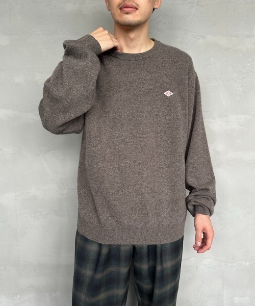 DANTON（ダントン）の「[DANTON/ダントン] ワンポイントロゴ クルーネックプルオーバーニット（ニット/セーター・レディース・オートミール/グレイッシュベージュ/ブラック/ダークグレー/ブラウン・40/42）」の12枚目の写真