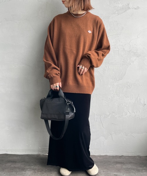 DANTON クルーネックプルオーバー 40 ニット DANTON | ラムウール クルーネックニットプルオーバー WOMEN