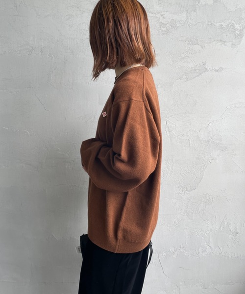 DANTON/ダントン] ワンポイントロゴ クルーネックプルオーバーニット