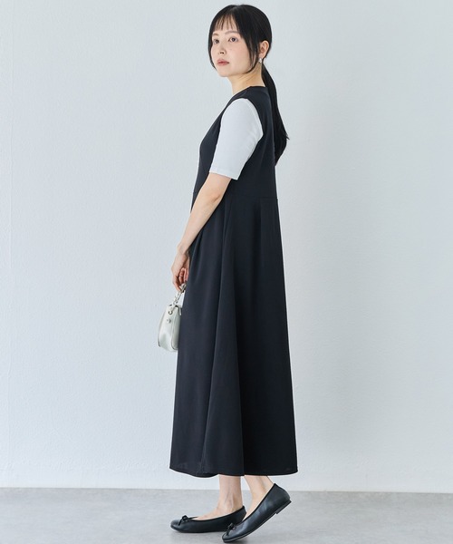 INCEDE（インシード）の「ビッグパール キーネックジャンパースカート（ワンピース・レディース・ブラック・LL/M/L）」の6枚目の写真