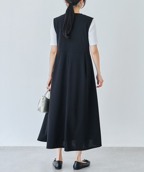 INCEDE（インシード）の「ビッグパール キーネックジャンパースカート（ワンピース・レディース・ブラック・LL/M/L）」の7枚目の写真