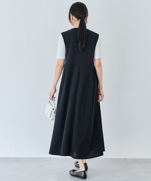 INCEDE（インシード）の「ビッグパール キーネックジャンパースカート（ワンピース・レディース・ブラック・LL/M/L）」の8枚目の写真