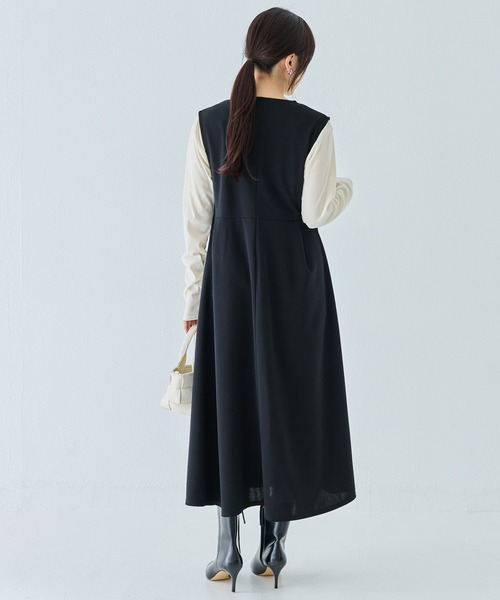 INCEDE（インシード）の「ビッグパール キーネックジャンパースカート（ワンピース・レディース・ブラック・LL/M/L）」の20枚目の写真