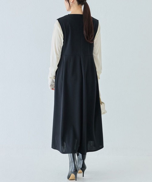 INCEDE（インシード）の「ビッグパール キーネックジャンパースカート（ワンピース・レディース・ブラック・LL/M/L）」の21枚目の写真