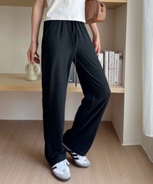 【Eclat one】リブ ワイドパンツ