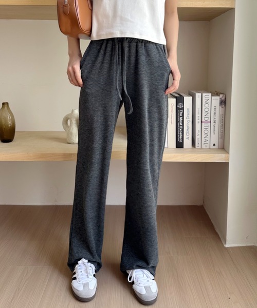 Eclat one(エクラワン)の「【Eclat one】リブ ワイドパンツ(その他パンツ・レディース・チャコール/ブラック/グレイッシュベージュ・M/L)」の8枚目の写真