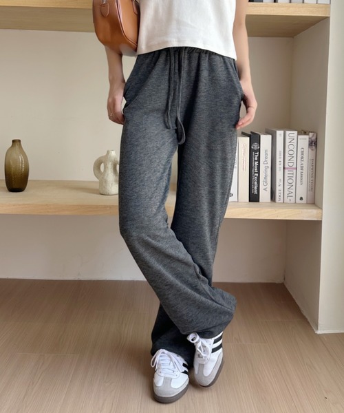 Eclat one(エクラワン)の「【Eclat one】リブ ワイドパンツ(その他パンツ・レディース・チャコール/ブラック/グレイッシュベージュ・M/L)」の9枚目の写真