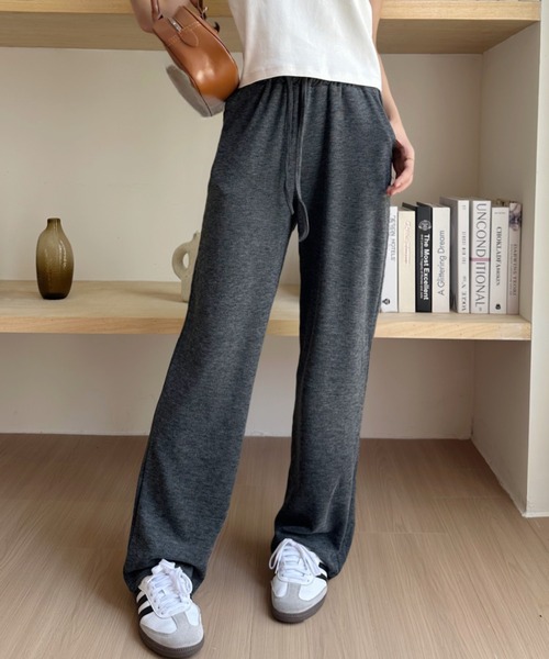 Eclat one(エクラワン)の「【Eclat one】リブ ワイドパンツ(その他パンツ・レディース・チャコール/ブラック/グレイッシュベージュ・M/L)」の10枚目の写真