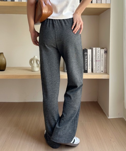 Eclat one(エクラワン)の「【Eclat one】リブ ワイドパンツ(その他パンツ・レディース・チャコール/ブラック/グレイッシュベージュ・M/L)」の11枚目の写真