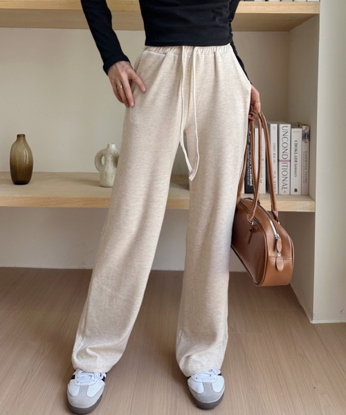 Eclat one(エクラワン)の「【Eclat one】リブ ワイドパンツ(その他パンツ・レディース・チャコール/ブラック/グレイッシュベージュ・M/L)」の12枚目の写真