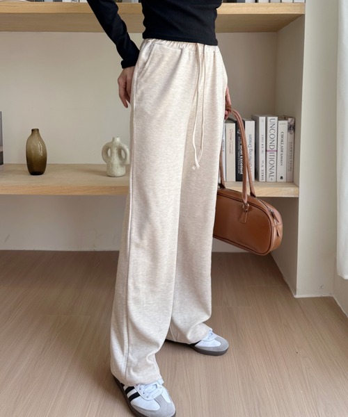 Eclat one(エクラワン)の「【Eclat one】リブ ワイドパンツ(その他パンツ・レディース・チャコール/ブラック/グレイッシュベージュ・M/L)」の13枚目の写真