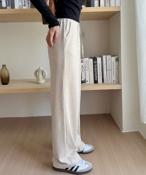 Eclat one(エクラワン)の「【Eclat one】リブ ワイドパンツ(その他パンツ・レディース・チャコール/ブラック/グレイッシュベージュ・M/L)」の14枚目の写真