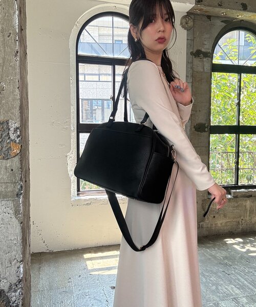 natural couture(ナチュラルクチュール)の「WEB限定/〈osono〉前後2WAYカットジョーゼットフレアワンピース(ワンピース・レディース・ブラウン/ブラック/オフホワイト・MEDIUM/LARGE)」の16枚目の写真