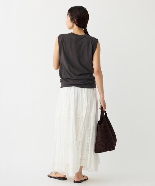 IENA（イエナ）の「《追加》ATON/エイトン FRESCA SINGLE JERSEY ノースリーブ（Tシャツ/カットソー・レディース・ベージュ/ピンク/ブラウン/ブラック系その他・FREE）」の13枚目の写真