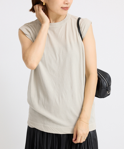 IENA（イエナ）の「《追加》ATON/エイトン FRESCA SINGLE JERSEY ノースリーブ（Tシャツ/カットソー・レディース・ベージュ/ピンク/ブラウン/ブラック系その他・FREE）」の14枚目の写真