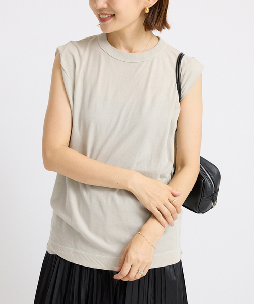 IENA（イエナ）の「《追加》ATON/エイトン FRESCA SINGLE JERSEY ノースリーブ（Tシャツ/カットソー・レディース・ベージュ/ピンク/ブラウン/ブラック系その他・FREE）」の15枚目の写真