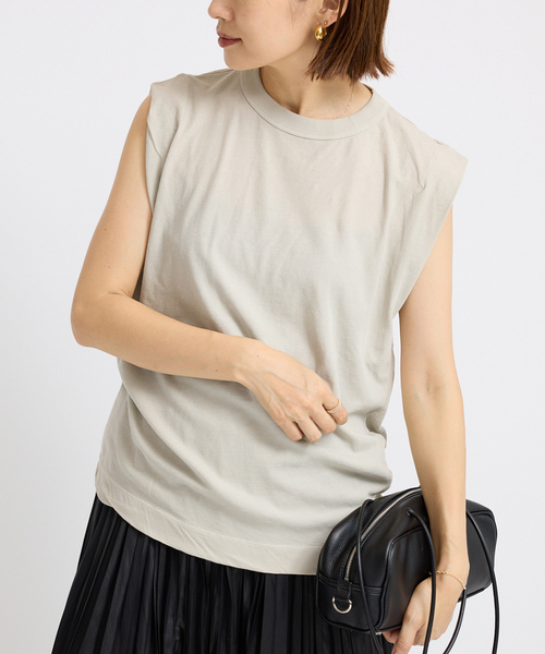 IENA（イエナ）の「《追加》ATON/エイトン FRESCA SINGLE JERSEY ノースリーブ（Tシャツ/カットソー・レディース・ベージュ/ピンク/ブラウン/ブラック系その他・FREE）」の19枚目の写真