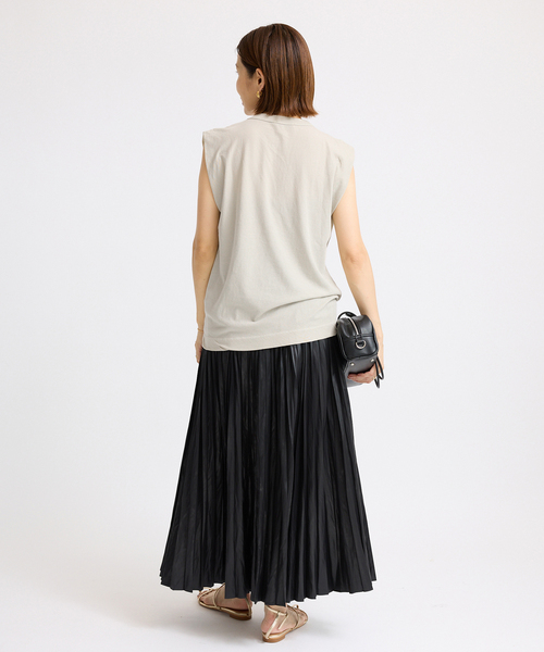 IENA（イエナ）の「《追加》ATON/エイトン FRESCA SINGLE JERSEY ノースリーブ（Tシャツ/カットソー・レディース・ベージュ/ピンク/ブラウン/ブラック系その他・FREE）」の22枚目の写真