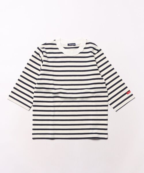 Moujonjon（ムージョンジョン）の「ボーダー7分袖Tシャツ（Tシャツ/カットソー・キッズ・レッド/ブルー/ネイビー・110/100/120）」の2枚目の写真