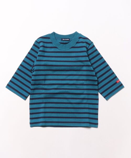 Moujonjon（ムージョンジョン）の「ボーダー7分袖Tシャツ（Tシャツ/カットソー・キッズ・レッド/ブルー/ネイビー・110/100/120）」の3枚目の写真