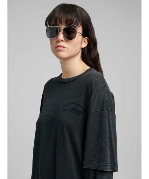 REPLAY(リプレイ)の「オーバーサイズ・ラウンドネックロングTシャツ(Tシャツ/カットソー・レディース・ダークブラック・MEDIUM/SMALL/X-SMALL/XX-SMALL)」の5枚目の写真