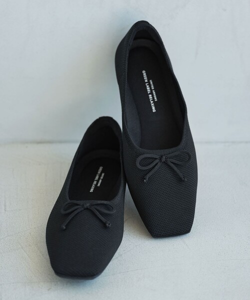 green label relaxing（グリーンレーベルリラクシング）の「ウェルネス スクエア バレエシューズ / フラットシューズ 撥水 ウォッシャブル（バレエシューズ・レディース・ブラック/モカ/その他1・22.5cm/23cm/23.5cm/24cm/24.5cm/25cm）」の2枚目の写真
