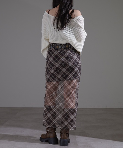 apres jour mignon(アプレジュールミニョン)の「チェックロングスカート【ZOZOTOWN限定アイテム】(スカート・レディース・ネイビー/ブラウン系その他/カーキ・X-LARGE/フリー)」の16枚目の写真