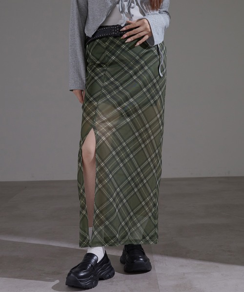 apres jour mignon(アプレジュールミニョン)の「チェックロングスカート【ZOZOTOWN限定アイテム】(スカート・レディース・ネイビー/ブラウン系その他/カーキ・X-LARGE/フリー)」の17枚目の写真