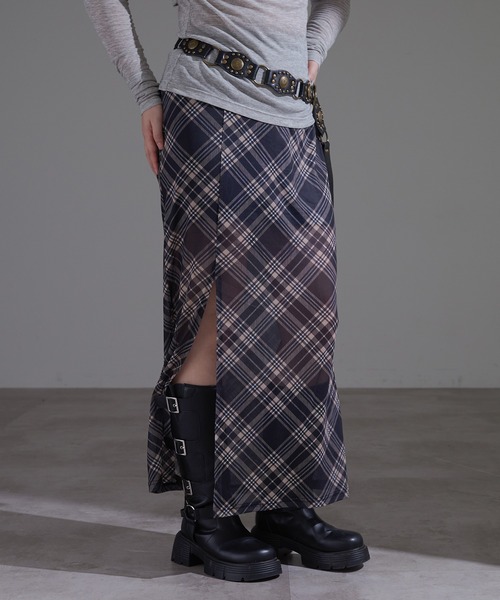 apres jour mignon(アプレジュールミニョン)の「チェックロングスカート【ZOZOTOWN限定アイテム】(スカート・レディース・ネイビー/ブラウン系その他/カーキ・X-LARGE/フリー)」の21枚目の写真