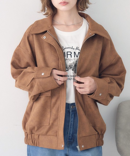 RETRO GIRL（レトロガール）の「スエードBZ（ブルゾン・レディース・ブラウン/キャメル/チャコールグレー・FREE）」の3枚目の写真