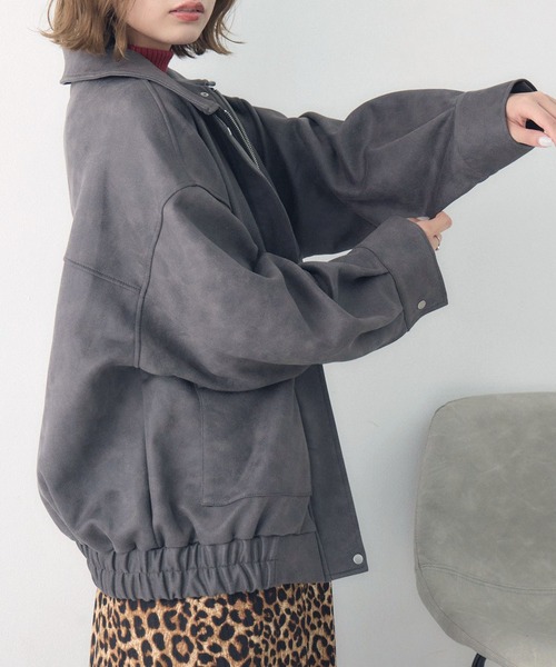 RETRO GIRL（レトロガール）の「スエードBZ（ブルゾン・レディース・ブラウン/キャメル/チャコールグレー・FREE）」の2枚目の写真