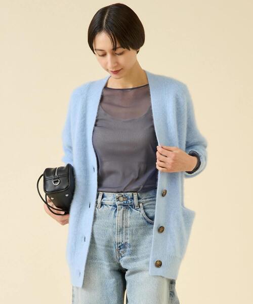 martinique(マルティニーク)の「《定番》FOXファーカーディガン(カーディガン/ボレロ・レディース・チャコールグレー/サックスブルー/ブラウン系その他・FREE)」の1枚目の写真