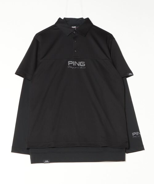 PING（ピン）の「ピン  レイヤードツインセット（ポロシャツ・メンズ・ホワイト/ブラック・LL/3L/M/L）」の2枚目の写真
