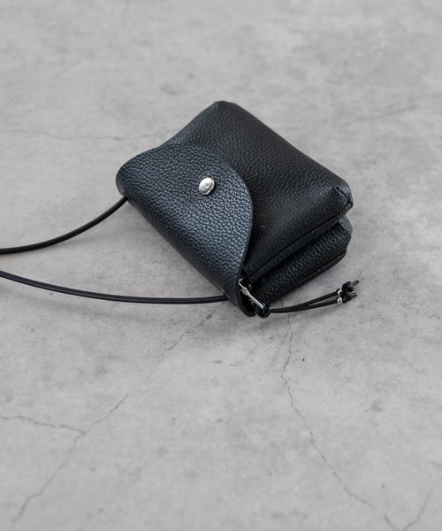 SENTI SHRINK LEATHER NECKWALLET シュリンクレザーネックウォレット