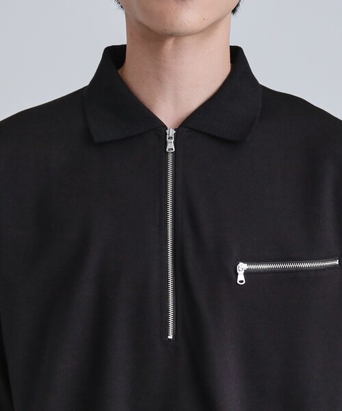tk.TAKEO KIKUCHI(ティーケータケオキクチ)の「ポロ衿ハーフジップ(ポロシャツ・メンズ・ブラック/ホワイト/ブラウン系その他・02/03)」の18枚目の写真