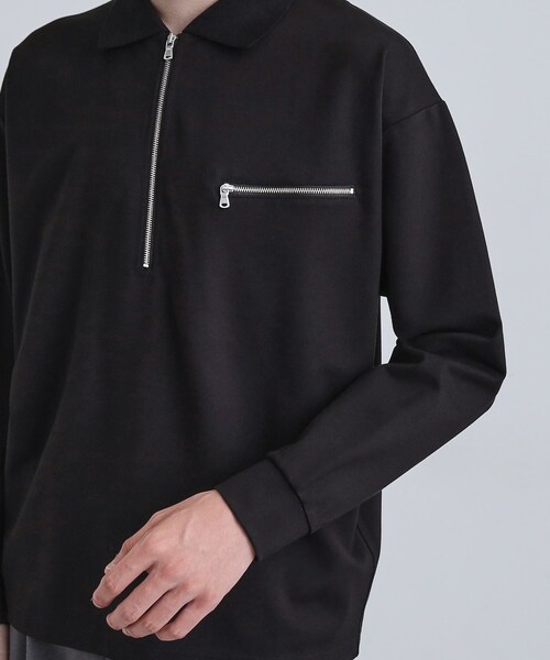 tk.TAKEO KIKUCHI(ティーケータケオキクチ)の「ポロ衿ハーフジップ(ポロシャツ・メンズ・ブラック/ホワイト/ブラウン系その他・02/03)」の16枚目の写真