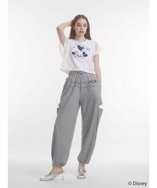 jouetie（ジュエティ）の「【Mickey&Minnie】カットアウトスウェットパンツ（スウェットパンツ・レディース・ブラウン/ブラック/グレー・MEDIUM）」の7枚目の写真