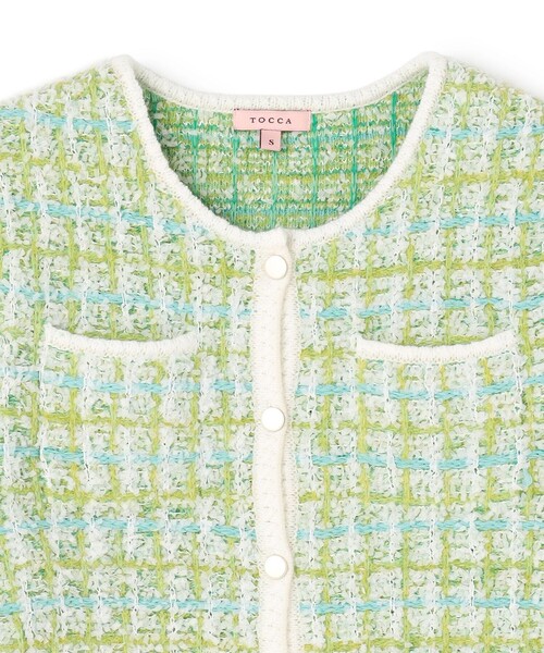TOCCA(トッカ)の「FLUFFY PATH ニットジャケット(カーディガン/ボレロ・レディース・ライトグリーン系/ブラック系5・SMALL/MEDIUM)」の8枚目の写真