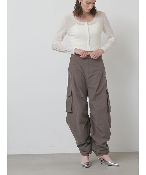 styling/(スタイリング)の「フロッキーチュールカーディガン(カーディガン/ボレロ・レディース・ブラック/カーキ/オフホワイト/ブルー・F)」の13枚目の写真