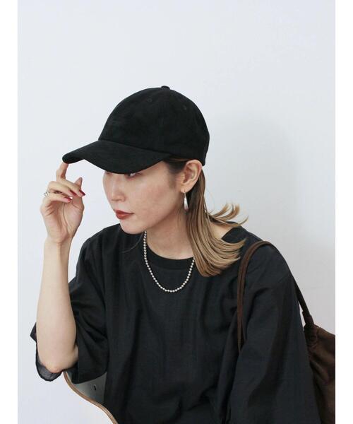 Samansa Mos2 blue（サマンサモスモスブルー）の「スエードロゴ刺繍キャップ（ハット・レディース・ブラック/ライトベージュ/ブラウン・F）」の18枚目の写真