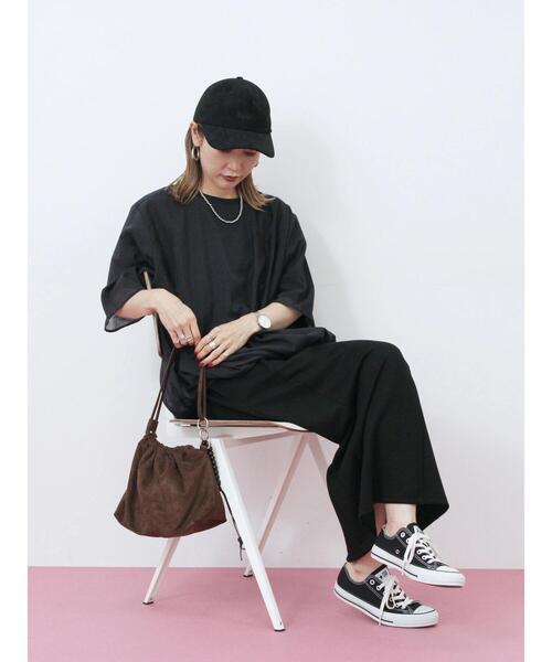 Samansa Mos2 blue（サマンサモスモスブルー）の「スエードロゴ刺繍キャップ（ハット・レディース・ブラック/ライトベージュ/ブラウン・F）」の19枚目の写真