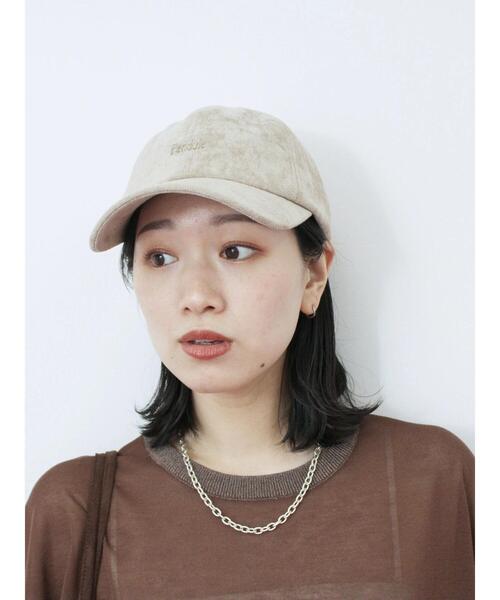 Samansa Mos2 blue（サマンサモスモスブルー）の「スエードロゴ刺繍キャップ（ハット・レディース・ブラック/ライトベージュ/ブラウン・F）」の22枚目の写真