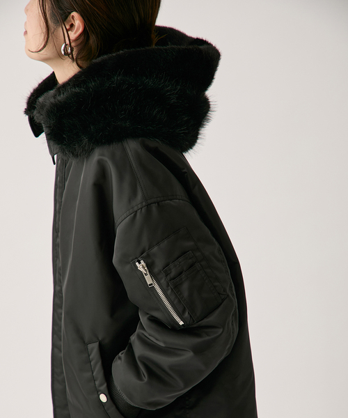 upperhights（アッパーハイツ）の「upper hights アッパーハイツ THE U-2 LONG HOODIE 403A37702BLK（その他アウター・レディース・ブラック・SMALL/X-SMALL）」の6枚目の写真