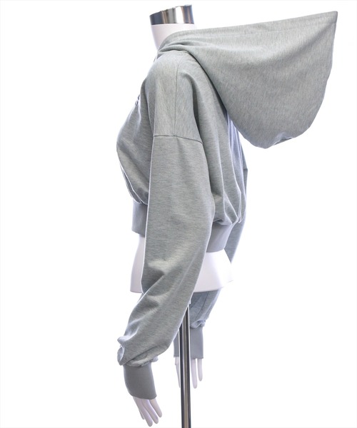 clear（クリア）の「ミニ裏毛パーカー(セット可)［大人 カジュアル 着回し力抜群］（パーカー・レディース・ブラック/チャコールグレー/グレー・F）」の5枚目の写真